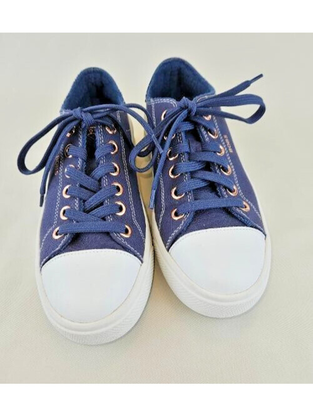 Size: 6.5 Sketchers BOBS Navy Blue canvas sneakers.